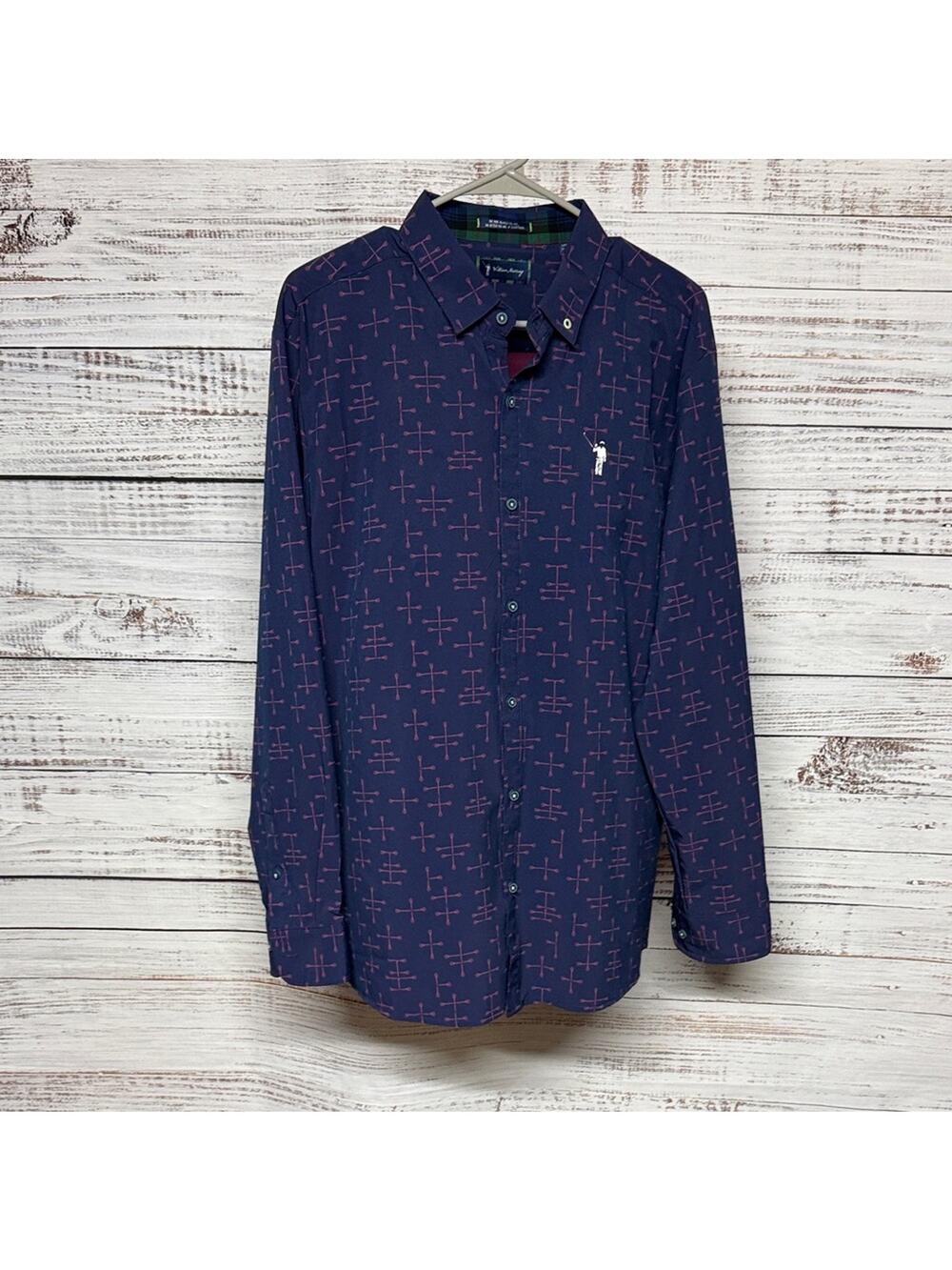 William Murray Long Sleeve Button Down Men's Golf Shirt